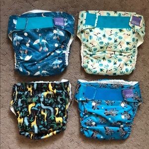 4 New AIO cloth diapers bambino mio and thirsties
